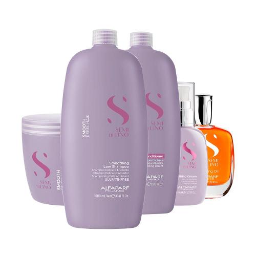 Kit Alfaparf Milano Professional Semi Di Lino Smooth Smoothing Profissional - 5 Produtos