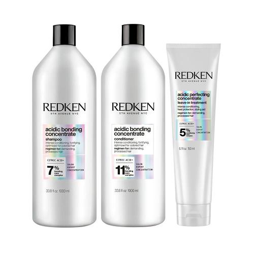Kit Redken  Acidic Bonding Concentrate Profissional - Shampoo e Condicionador e Leave-in