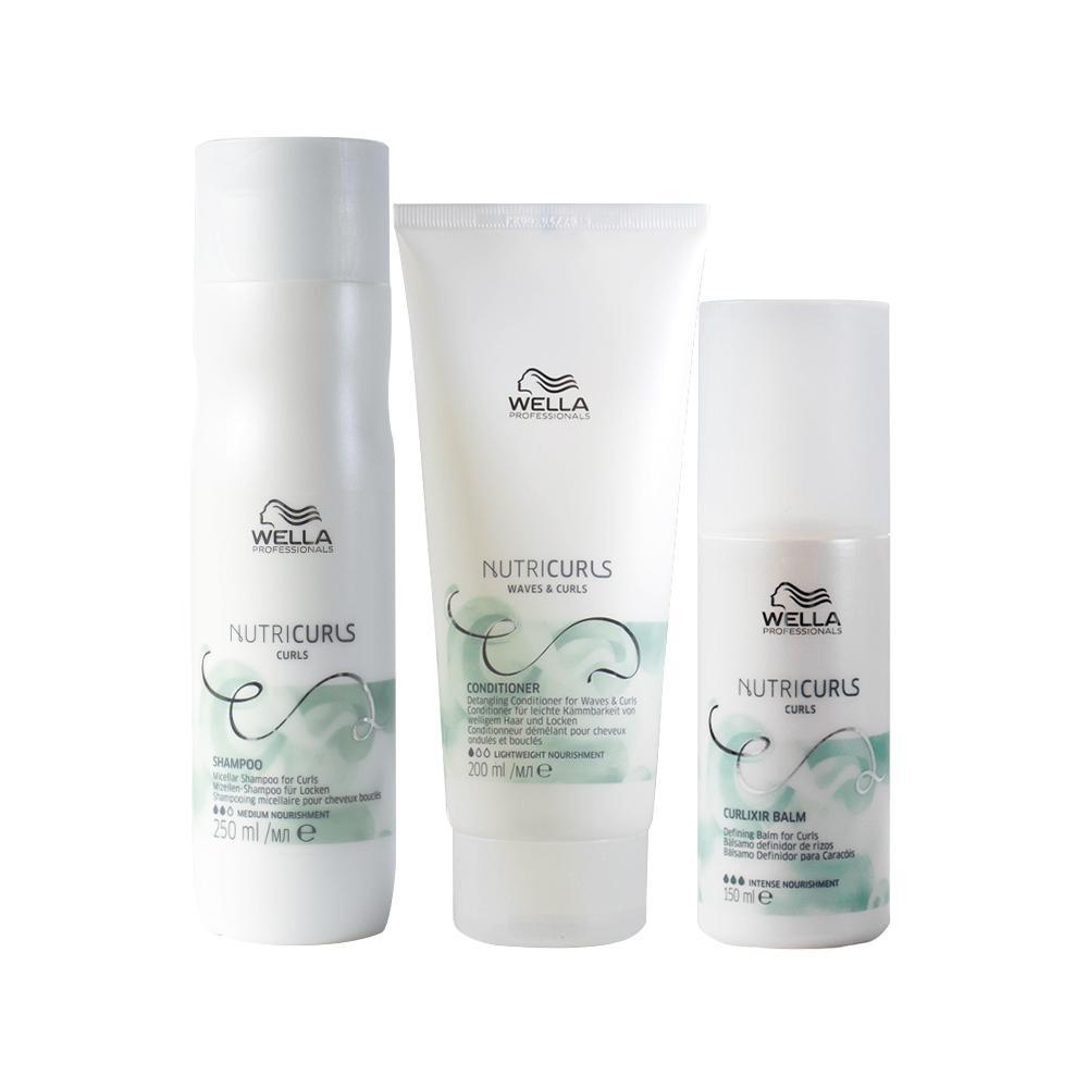 Kit Wella Professionals Nutricurls - Shampoo e Condicionador e Leave-in - 1