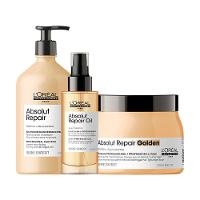 Kit L'Oréal Pro Serie Expert Absolut Repair Gold Quinoa - Shampoo 750ml e Máscara e Óleo - 1