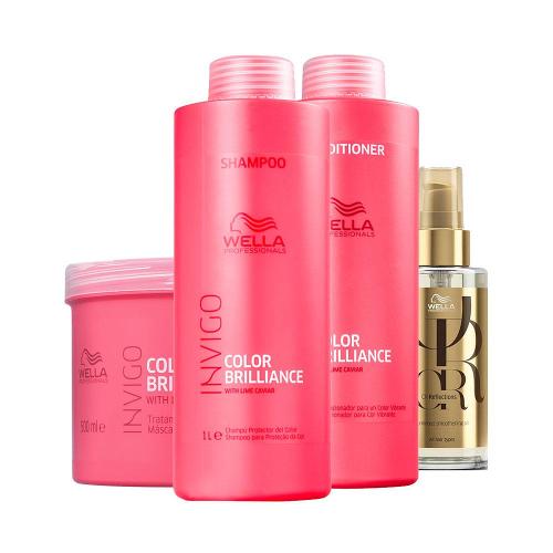 Kit Wella Professionals Invigo Color Brilliance - Shampoo e Condicionador e Máscara e Óleo