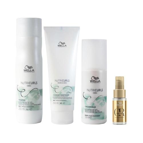 Kit Wella Professionals Nutricurls - Shampoo e Condicionador Co-Wash e Leave-in e Óleo