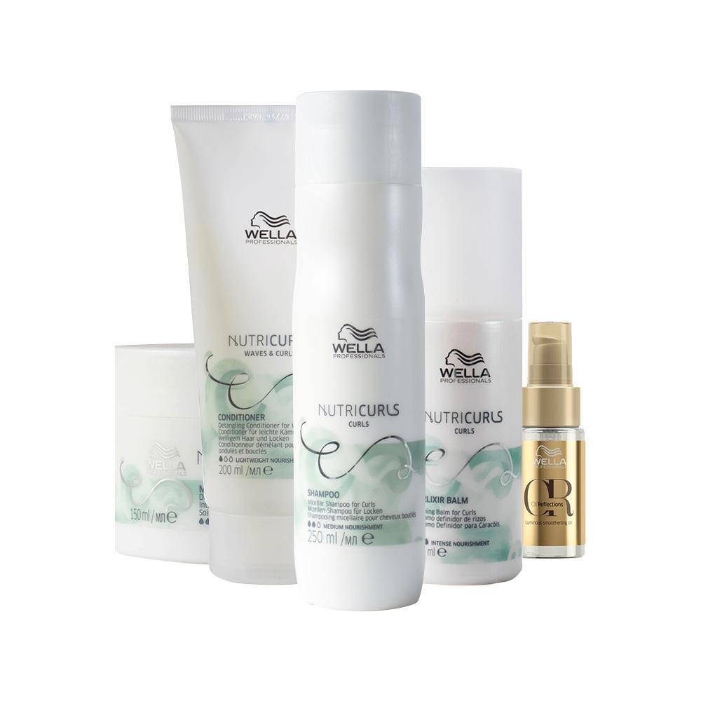 Kit Wella Professionals Nutricurls - Shampoo e Condicionador e Máscara e Leave-in e Óleo - 1