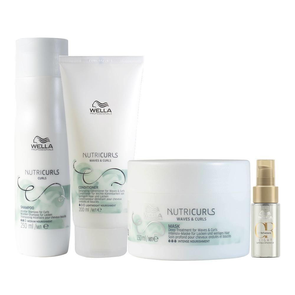 Kit Wella Professionals Nutricurls -  
Shampoo e Condicionador e Máscara e Óleo Light - 1