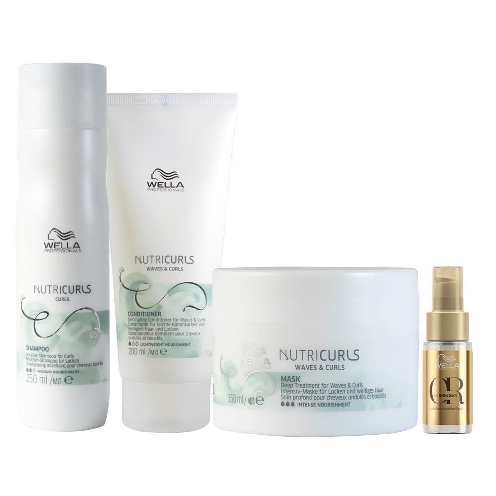 Kit Wella Professionals Nutricurls - Shampoo e Condicionador e Máscara e Óleo - 1