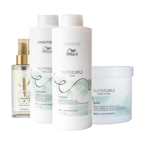 Kit Wella Professionals Nutricurls - Sh+Cond+Másc+Óleo Light