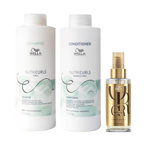 Kit Wella Professionals Nutricurls S- Shampoo e Condicionador e Óleo