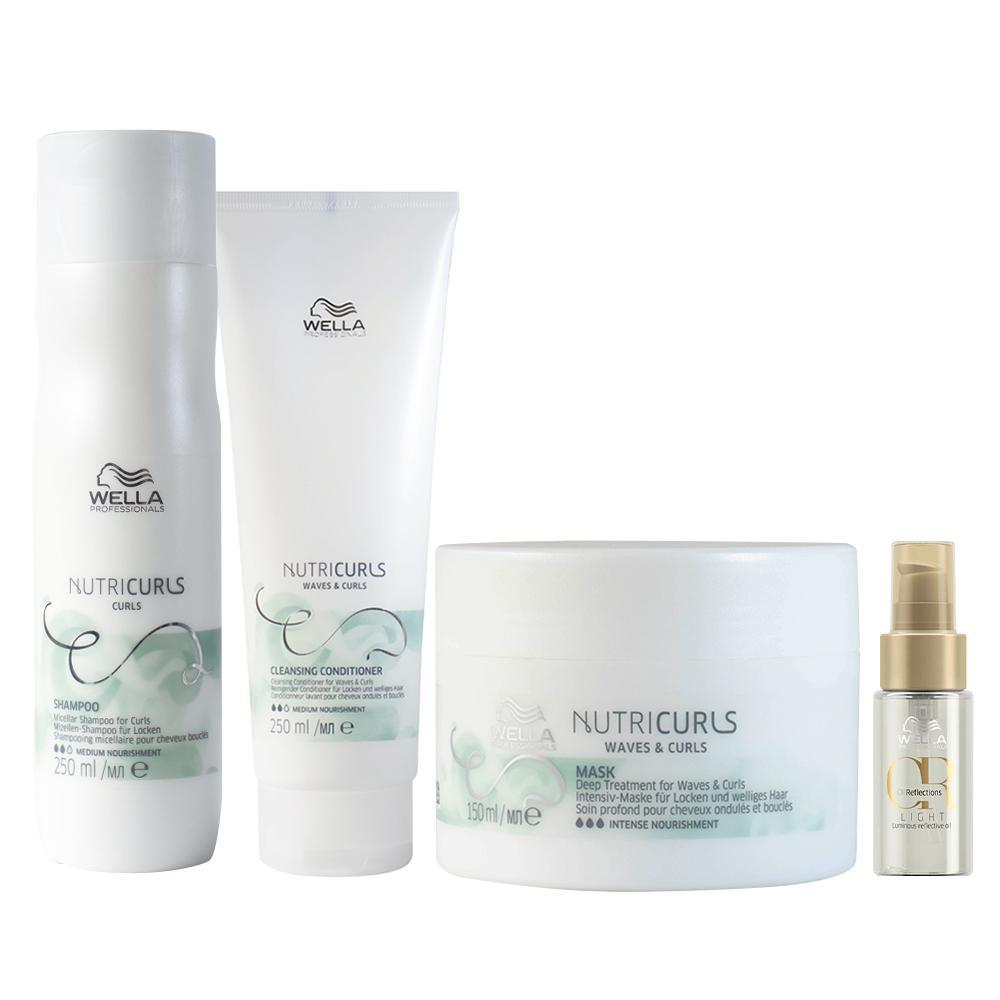 Kit Wella Professionals Nutricurls - Shampoo e Condicionador e Máscara e Óleo - 1