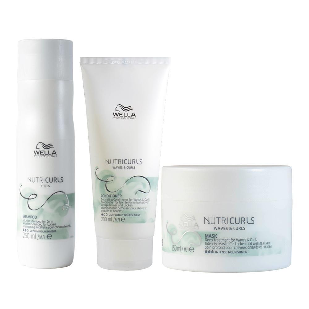 Kit Wella Professionals Nutricurls - Shampoo e Condicionador e Máscara - 1