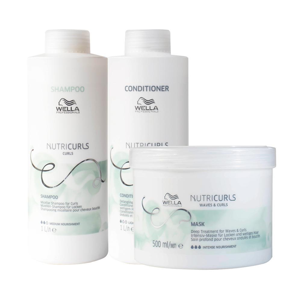 Kit Wella Professionals Nutricurls - Shampoo e Condicionador e Máscara - 1