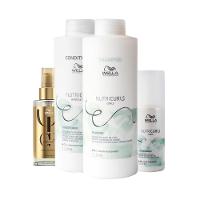 Kit Wella Professionals Nutricurls Profissional - Shampoo e Condicionador e Leave-in e Óleo - 1