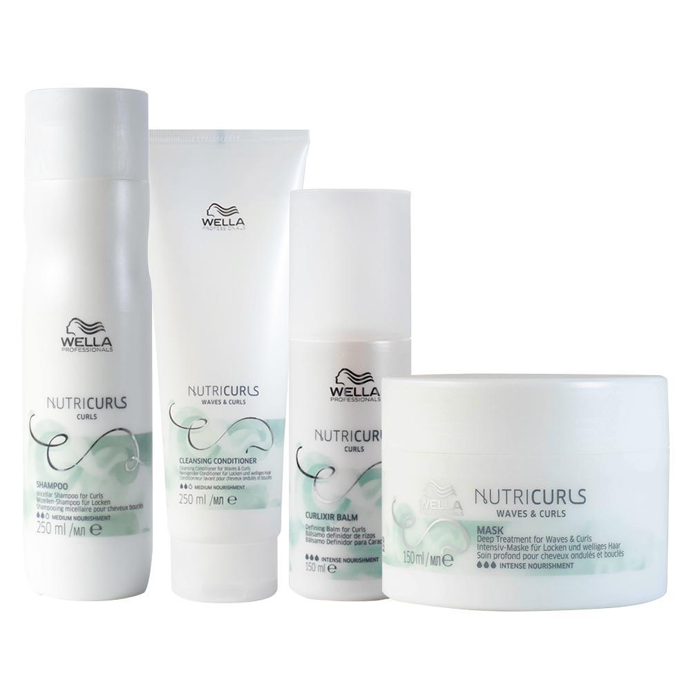 Kit Wella Professionals Nutricurls  -Shampoo e Condicionador Co-Wash e Máscara e Leave-in - 1