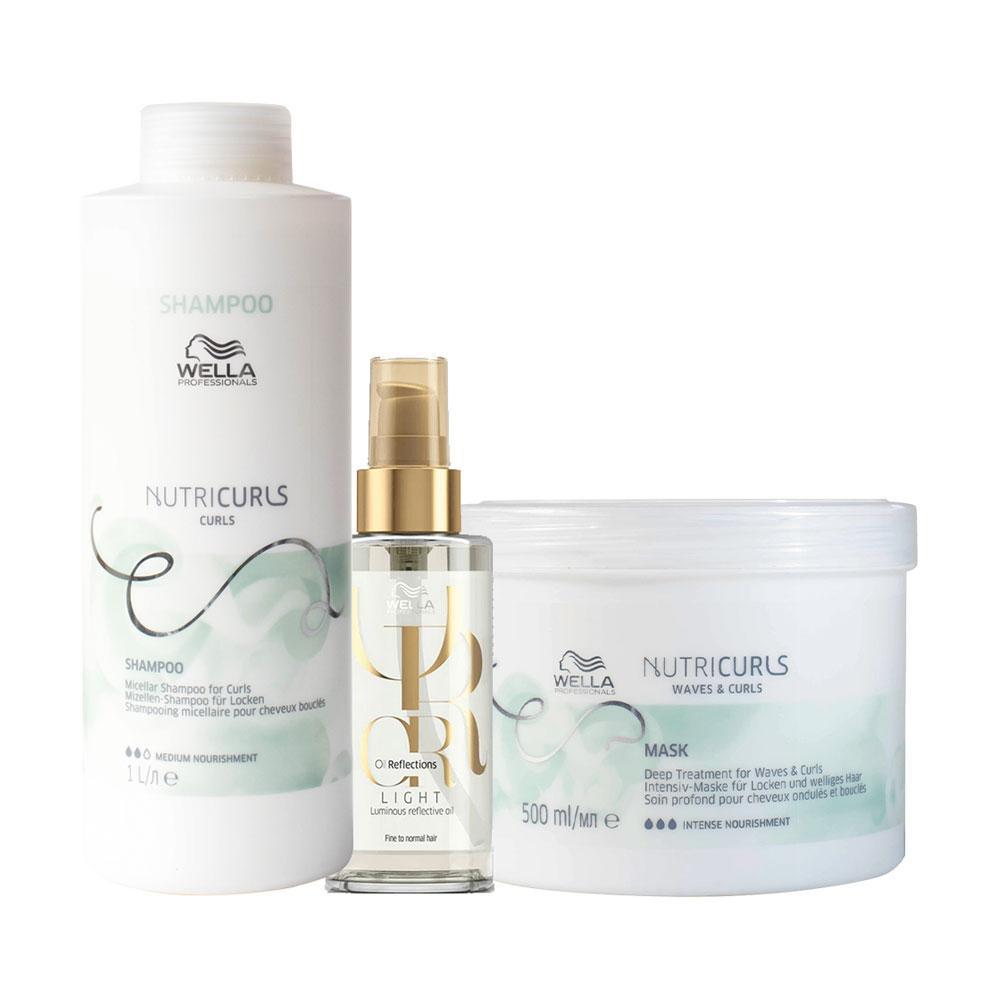 Kit Wella Professionals Nutricurls - Shampoo e Máscara e Óleo Light - 1