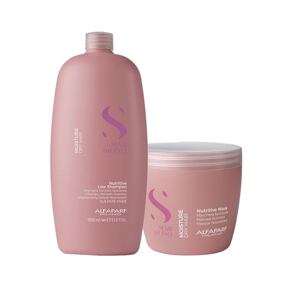 Kit Alfaparf Milano Professional Semi Di Lino Moisture -Shampoo e Máscara - 1