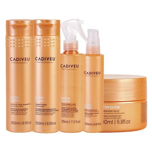 Kit Cadiveu Nutri Glow - Shampoo e Condicionador e Máscara de Nutrição e Leave-in e Booster 200 ml