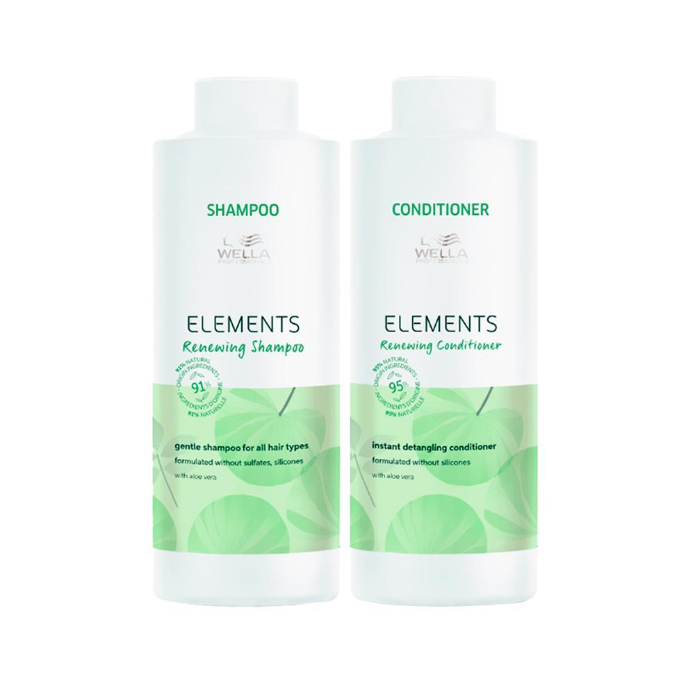 Kit Capilar Hidratação Wella Professionals Elements Renewing - Shampoo e Condicionador 1000 ml - 1
