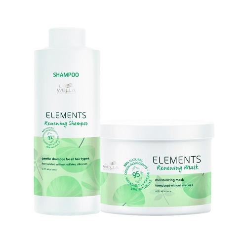 Kit Capilar Hidratação Wella Professionals Elements Renewing - Shampoo e Máscara 500 ml