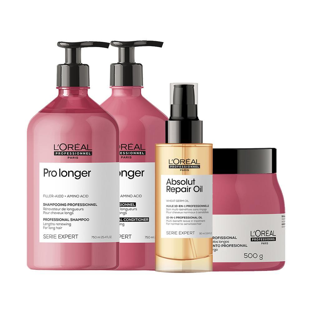 Kit L'Oréal Professionnel Serie Expert Pro Longer - Shampoo e Condicionador e Máscara e Óleo - 1