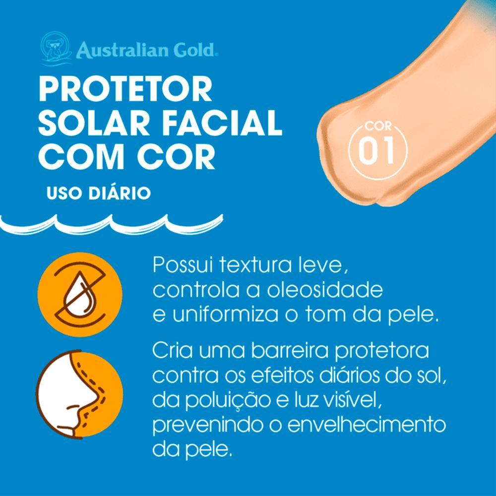 Australian Gold Protetor Solar Facial Matte FPS60 Cor 01 40g - 3