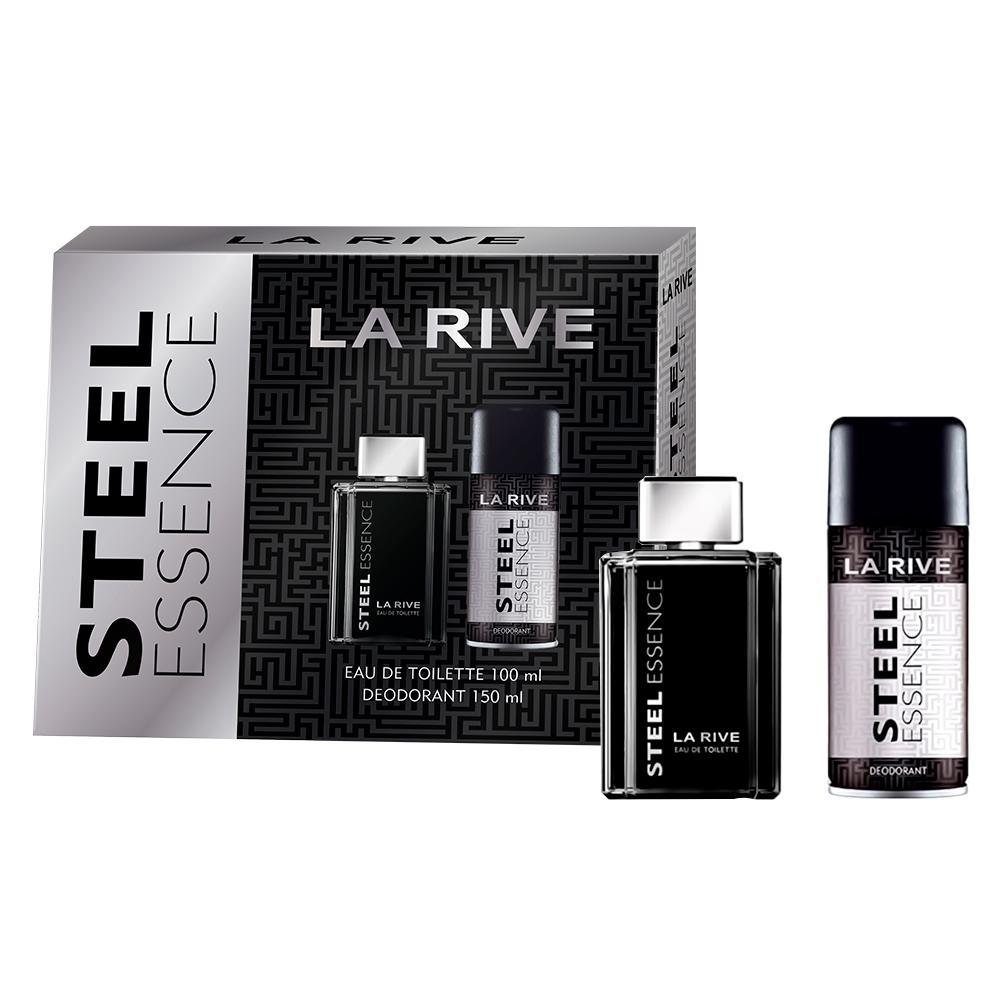 Kit La Rive Steel Essence EDT Perfume Masculino 100ml e Desodorante 150ml - 1