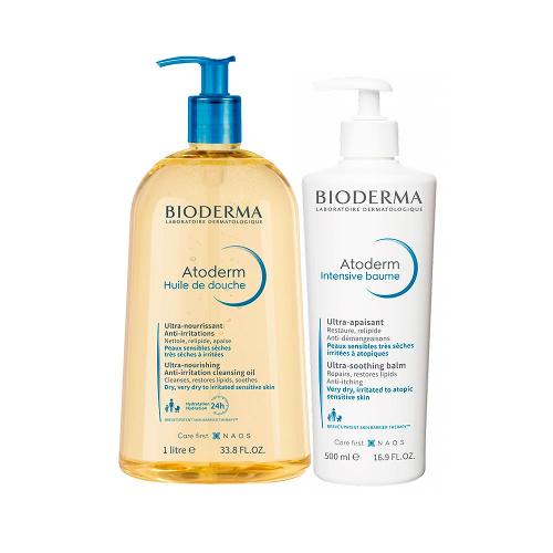 Kit Corporal Bioderma Atoderm - Óleo de Banho Hidratante e Creme Corporal