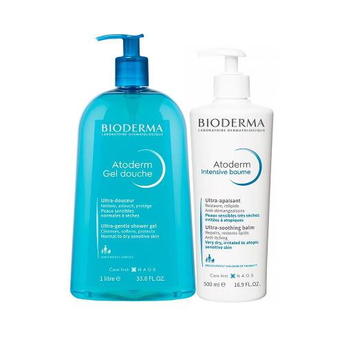 Kit Corporal Bioderma Atoderm - Gel de Banho Hidratante e Creme Hidratante 500ml