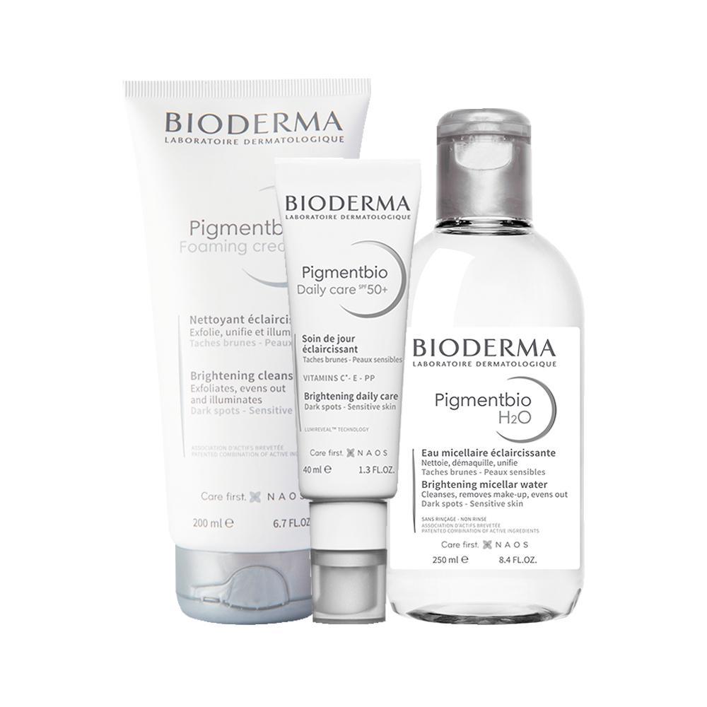 Kit Bioderma Pigmentbio - Sabonete Líquido e Água Micelar Facial Clareadora de Manchas H2O e Gel - 1