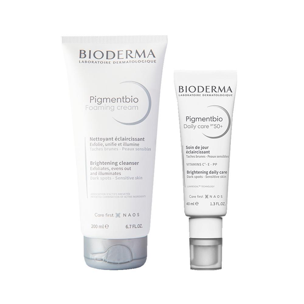 Kit Bioderma Pigmentbio - Sabonete Esfoliante e Gel Creme Clareador Facial Daily Care - 1