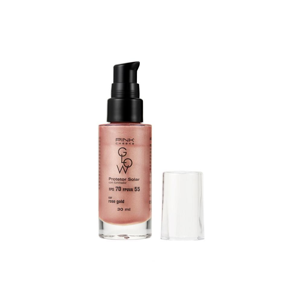 Pink Cheeks Glow FPS 70 FPUVA 55 Rose Gold Protetor Solar Facial com Iluminador 30ml - 1