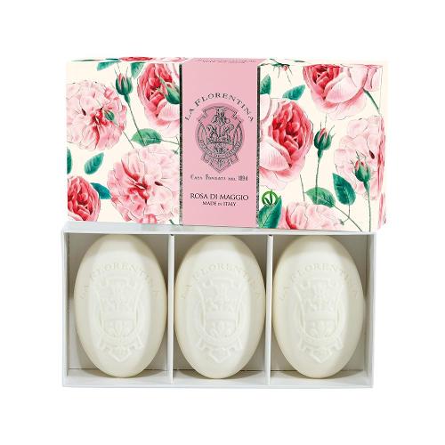 Kit La Florentina Rosas de Maio Sabonete em Barra 3x150g