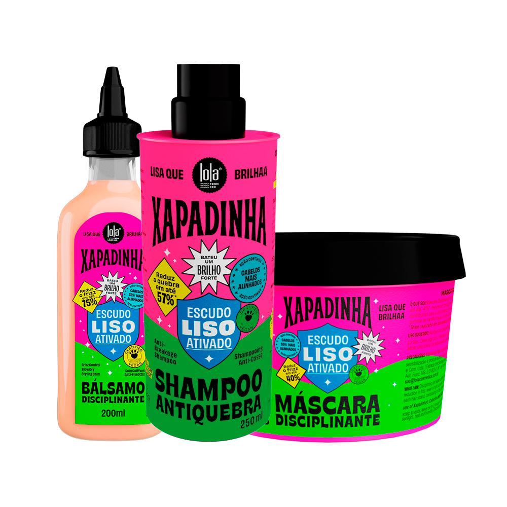 Kit Lola From Rio Xapadinha Escudo Liso Ativado - Shampoo 250Ml + Máscara 100G + Leave-In 200Ml - 1
