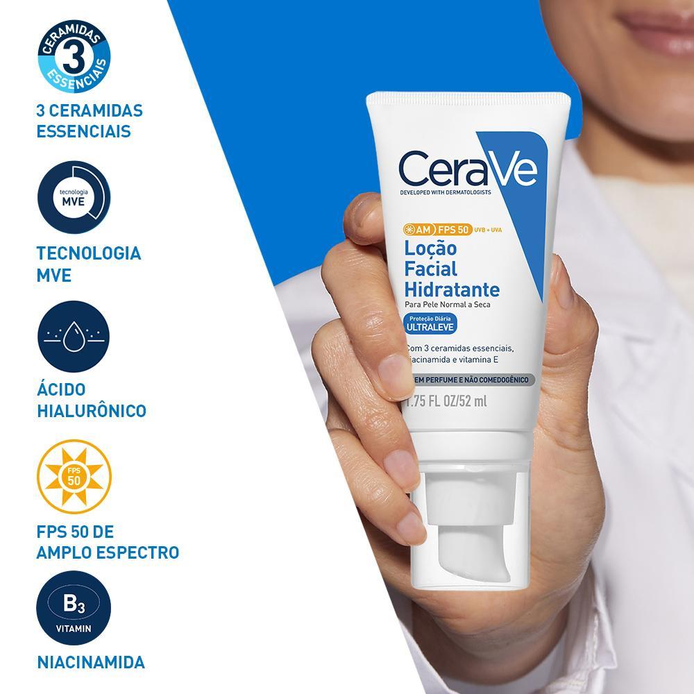 Cerave Com Fator De Proteção Solar  Facial Fps50 52Ml - 4