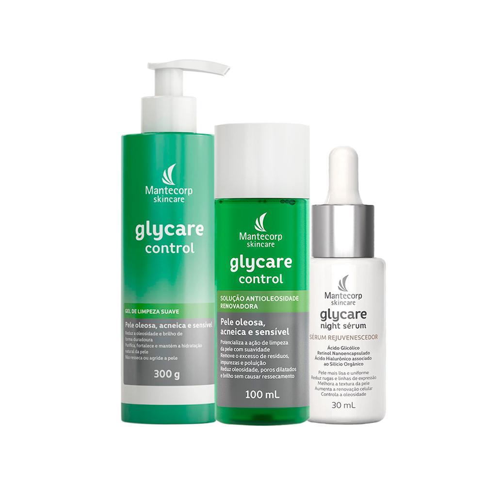 Kit Facial Mantecorp Glycare - Gel e Solução e Sérum Rejuvenescedor 30 ml - 1