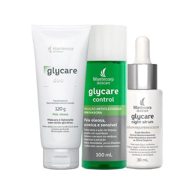 Kit Facial Mantecorp Glycare - Sabonete de Limpeza Profunda e Solução Antioleosidade e Sérum