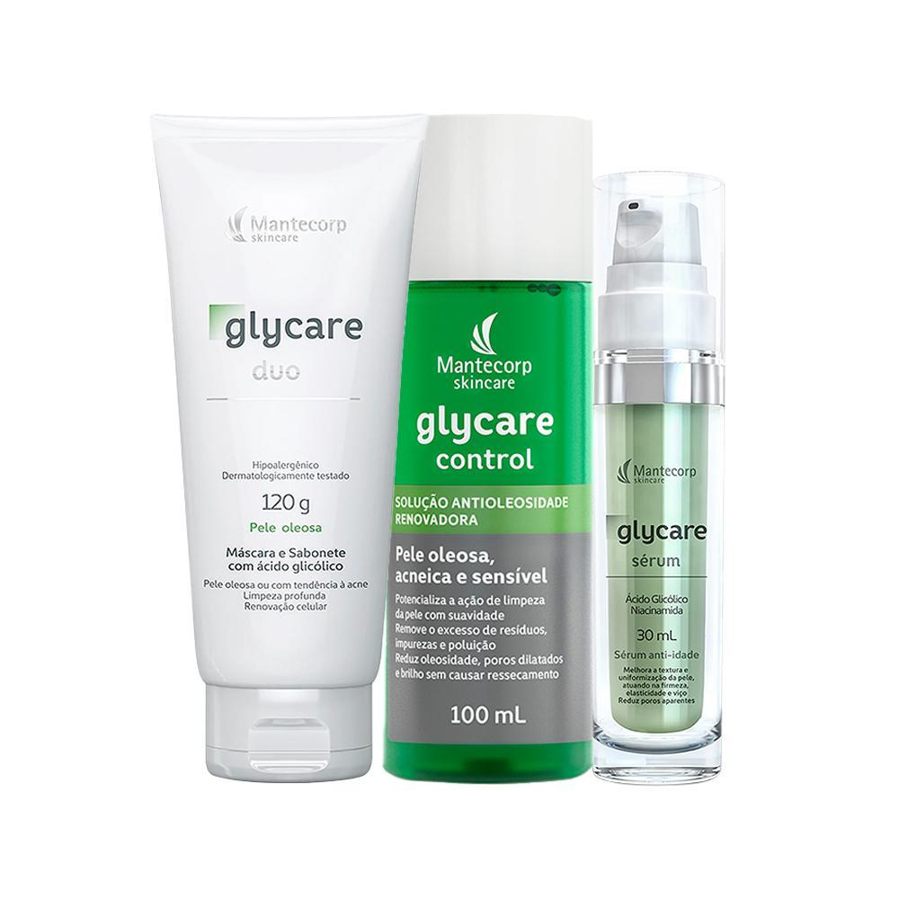 Kit Facial Mantecorp Glycare - Sabonete de Limpeza Profunda e Solução Antioleosidade e Sérum 30ml - 1