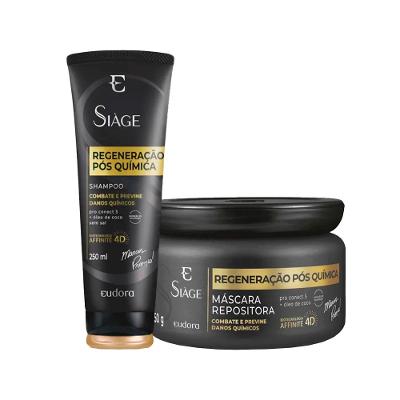 Kit Eudora Siáge Regeneração Pós Química 4D - Shampoo e Máscara