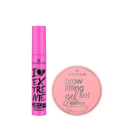 Kit Essence Másc Cílios Volume Preta 12ml + Gel Sobranc 12g