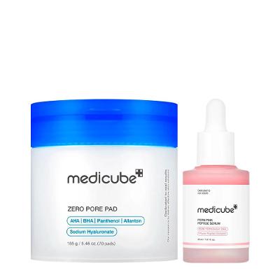 Kit Medicube Zero Pore Disco Esfoliante Facial - 70 Unidades + PDRN Pink Peptide Sérum Facial 30ml