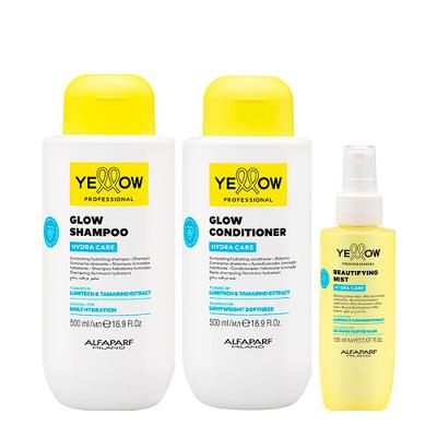 Kit Yellow Professional Hydra Care Shampoo 500ml + Condicionador 500ml + Bruma Capilar 150ml