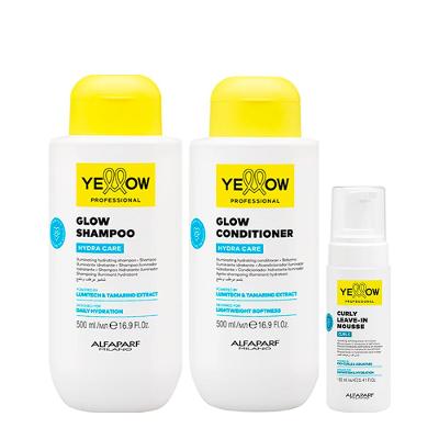 Kit Yellow Professional Hydra Care Shampoo 500ml + Condicionador 500ml + Leave-In Em Mousse 160ml