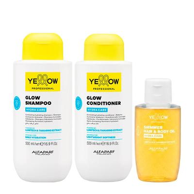 Kit Yellow Professional Hydra Care Shampoo 500ml+Condicionador 500ml+Óleo Capilar E Corporal 100ml