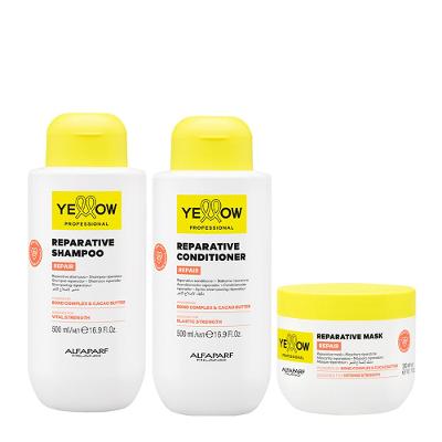 Kit Yellow Professional Repair Shampoo 500ml + Condicionador 500ml + Máscara 300ml