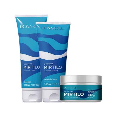 Kit Lowell Extrato de Mirtilo - Shampoo e Condicionador e Máscara