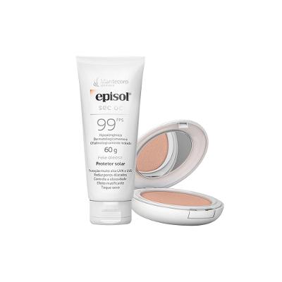 Kit Mantecorp Cuidado da Pele Facial - Protetor Solar FPS99 e Protetor Solar em Pó FPS50 Extra Clara
