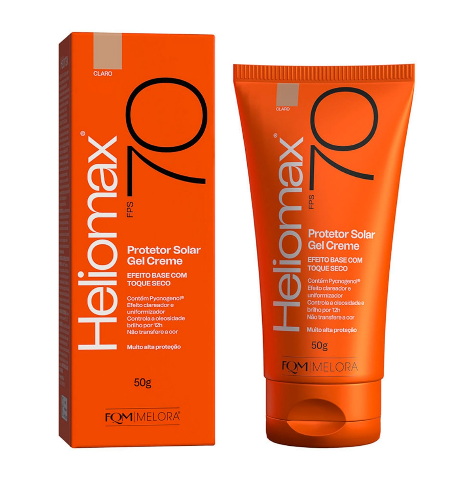 Protetor Solar Gel Creme Facial Heliomax FPS 70 Tom Claro 50g - 1