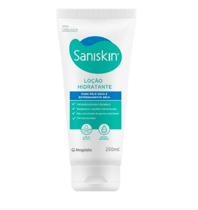 LOÇÃO HIDRATANTE SANISKIN PARA PELE SECA E EXTRA SECA 200ML - 1