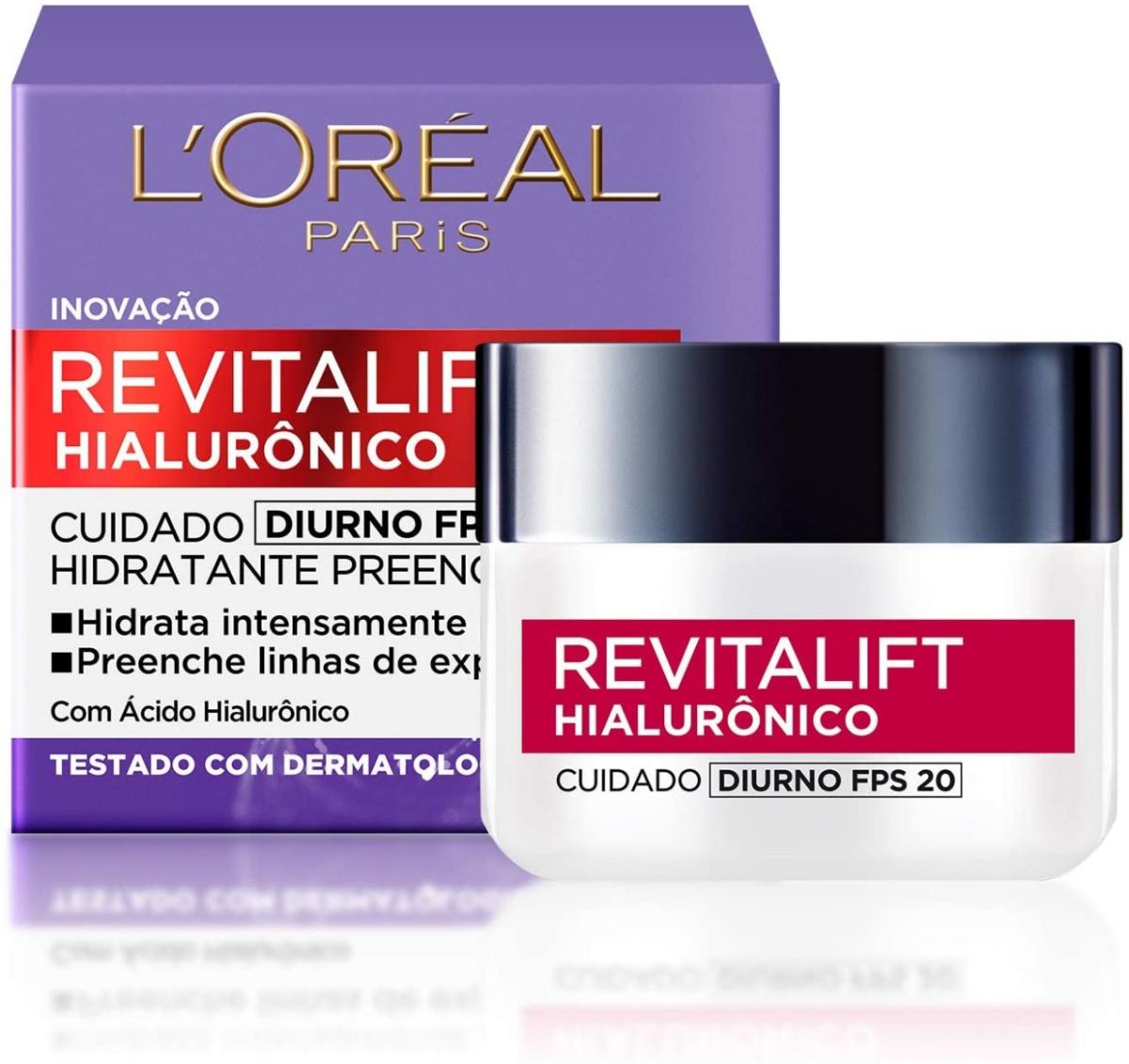 CREME ANTI-IDADE L'ORÉAL PARIS - REVITALIFT HIALURÔNICO DIURNO FPS 20 – 49G - 1