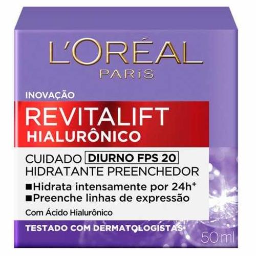 CREME ANTI-IDADE L'ORÉAL PARIS - REVITALIFT HIALURÔNICO DIURNO FPS 20 – 49G - 2