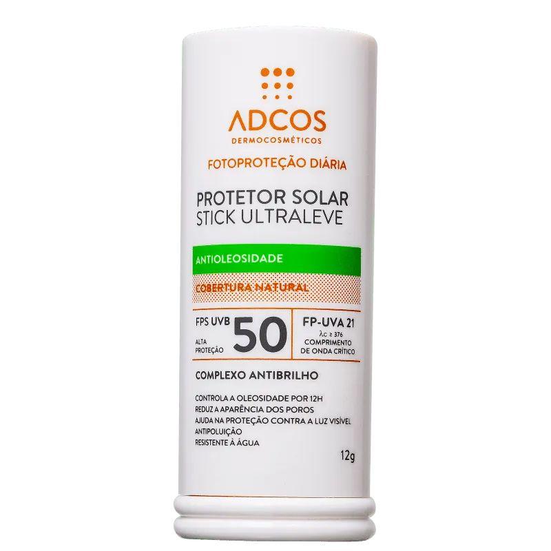 Protetor Solar Facial Cor Beige Adcos Fotoproteção Diária Stick Ultraleve FPS50 15g - 1