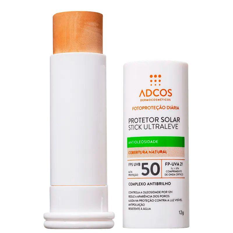 Protetor Solar Facial Cor Beige Adcos Fotoproteção Diária Stick Ultraleve FPS50 15g - 2
